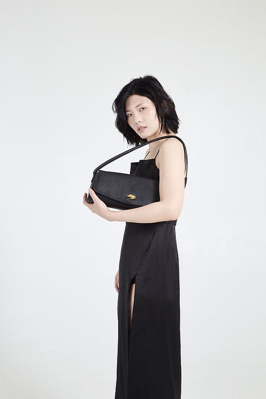 Cannoli Black Leather Bag