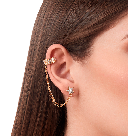 Mimosa Chain Crystal Earcuff