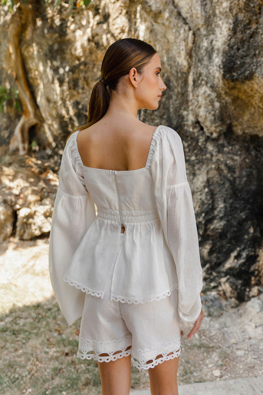 Guipure Linen Blouse