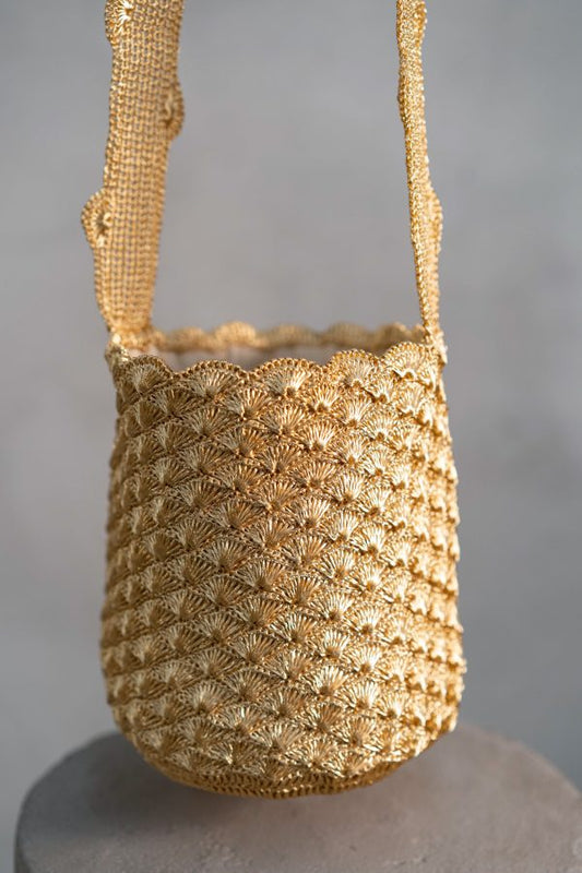 Tejido Seashell - Mochila Oro