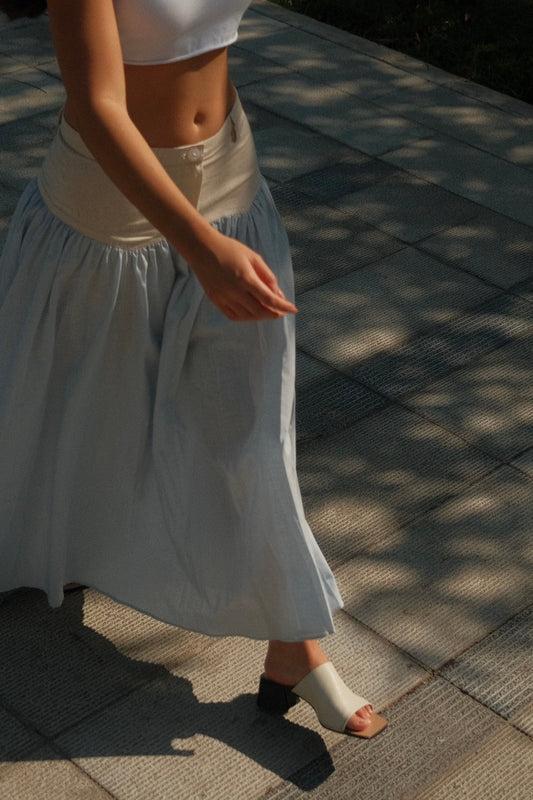 Sand Stripe Skirt (Sky)